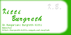 kitti burgreth business card